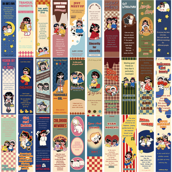 Micro Ink 30 foi cu semne de carte Dole Girl retro, semne de lectură decorative de înaltă calitate pentru planner DIY, semne de carte rafinate