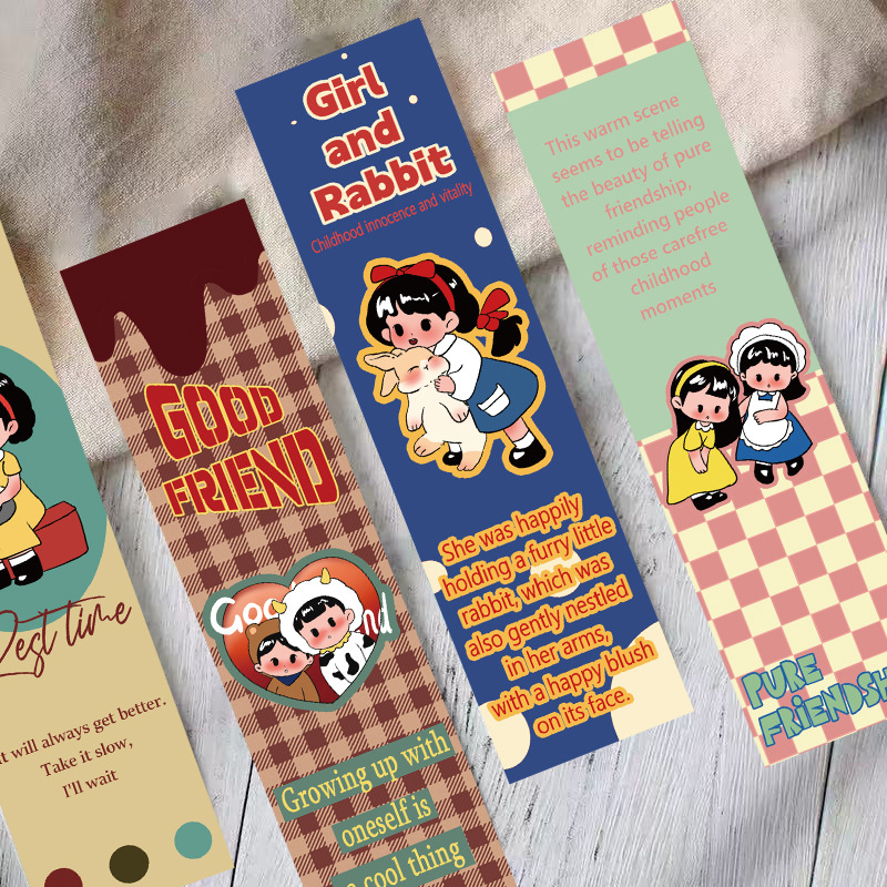 Micro Ink 30 foi cu semne de carte Dole Girl retro, semne de lectură decorative de înaltă calitate pentru planner DIY, semne de carte rafinate