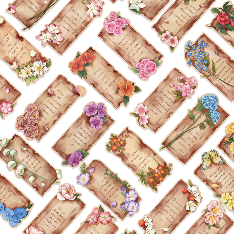 30 de semne de carte din seria retro cu text, decor creativ pentru carduri poștale, carduri din hârtie pentru lectură