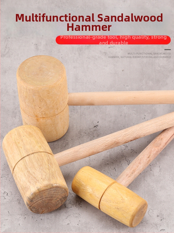 Malet din lemn masiv cu cap rotund, lucrat manual, pentru uz casnic