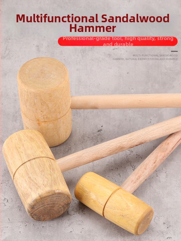 Malet din lemn masiv cu cap rotund, lucrat manual, pentru uz casnic