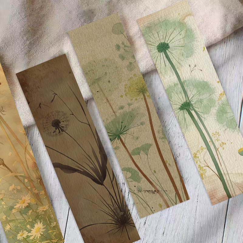 30 semne de carte cu dandelion retro – pentru iubitorii de lectură, cadou și papetărie creativă