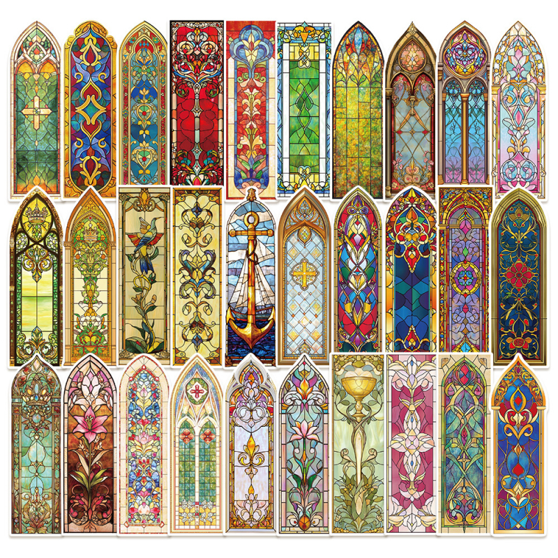 30 semne de carte cu Biserica Barocă – carduri decorative pentru lectură, DIY cadou pentru elevi