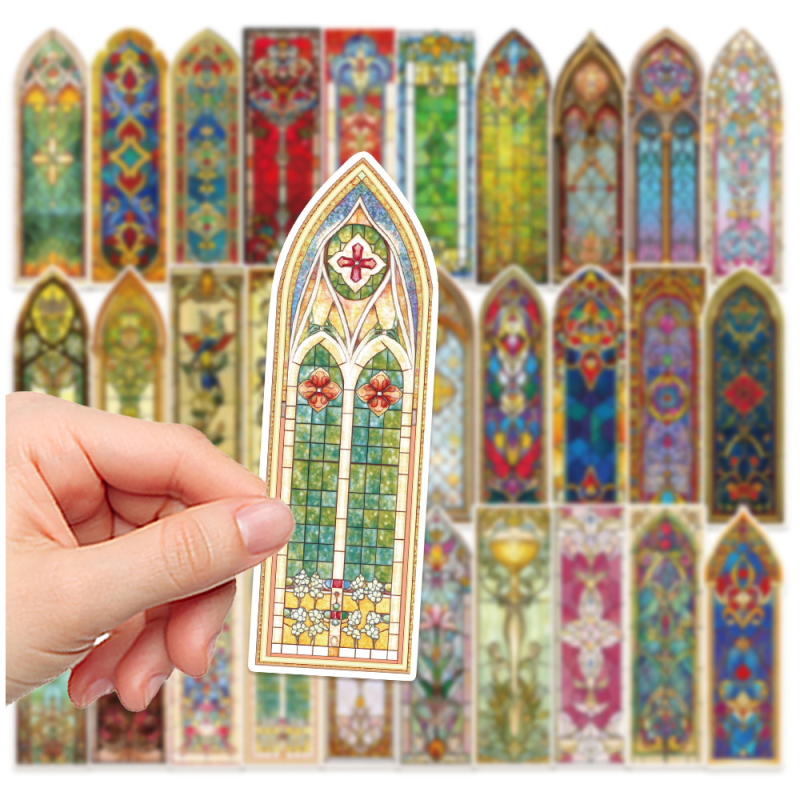 30 semne de carte cu Biserica Barocă – carduri decorative pentru lectură, DIY cadou pentru elevi