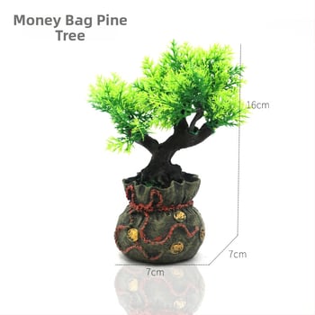 Feng Shui bonsai ukras od smole za akvarij – kućica, drvo novca, pejzažni ukras za stol