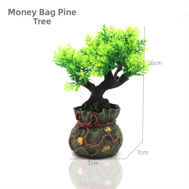 Feng Shui bonsai ukras od smole za akvarij – kućica, drvo novca, pejzažni ukras za stol