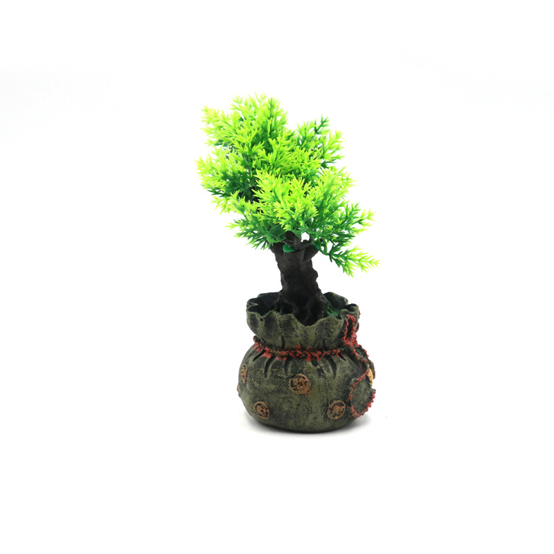 Feng Shui bonsai ukras od smole za akvarij – kućica, drvo novca, pejzažni ukras za stol