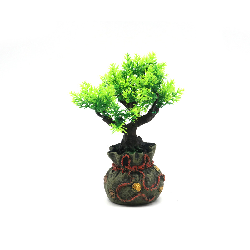 Feng Shui bonsai ukras od smole za akvarij – kućica, drvo novca, pejzažni ukras za stol
