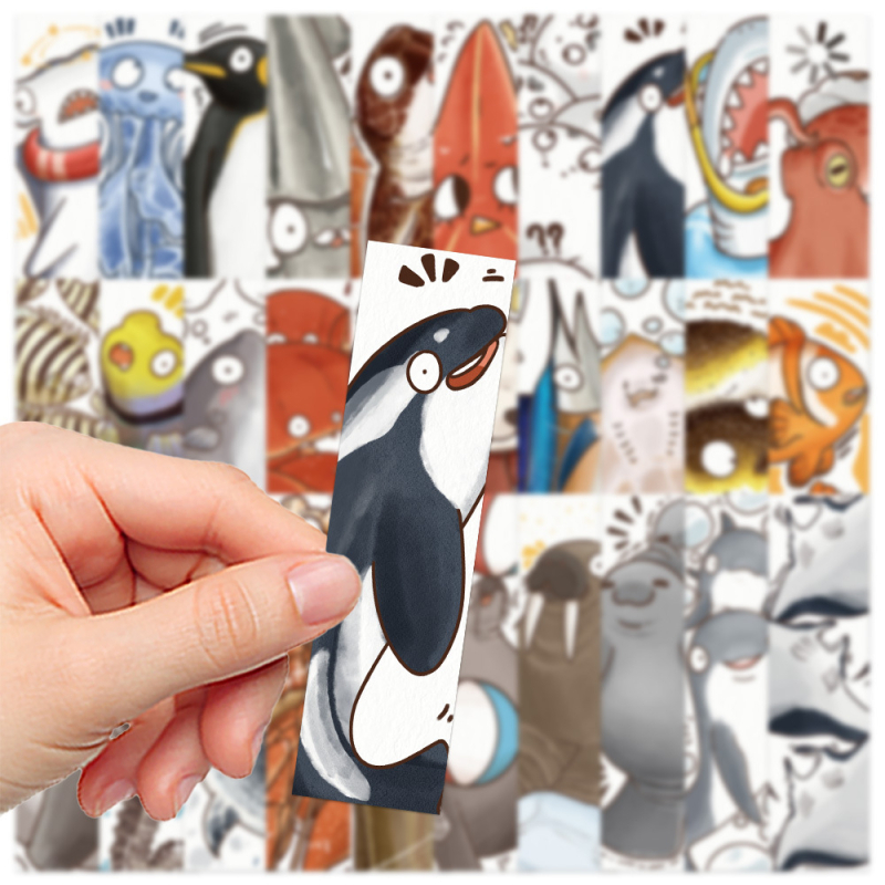 30 semne de carte cu animale marine amuzante, carduri decorative pentru cărți și note de lectură pentru jurnal DIY