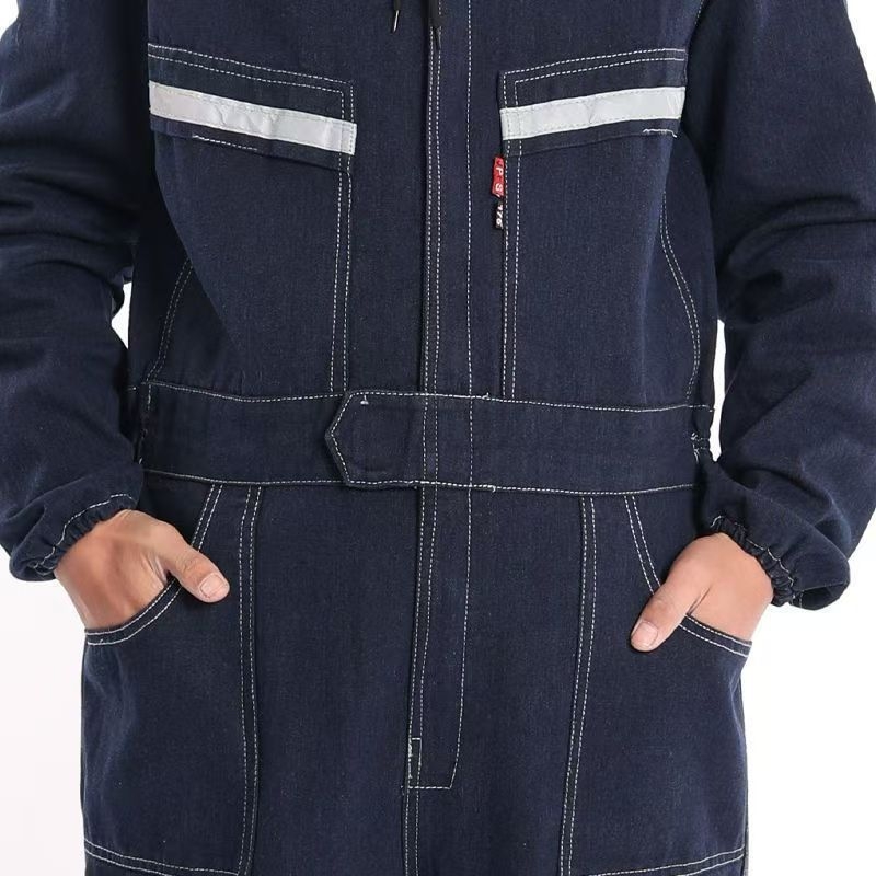 Denim jednopojasni radni kombinezon za zavarivanje, auto popravke i lakiranje, zaštita od prašine