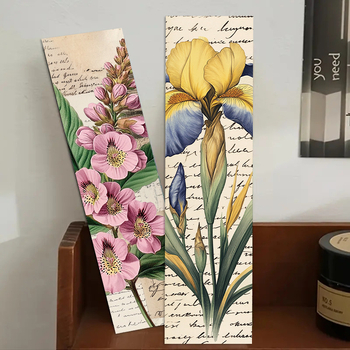 30 semne de carte din hârtie din seria de flori retro, pentru jurnal și proiecte DIY