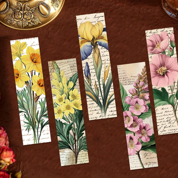 30 semne de carte din hârtie din seria de flori retro, pentru jurnal și proiecte DIY