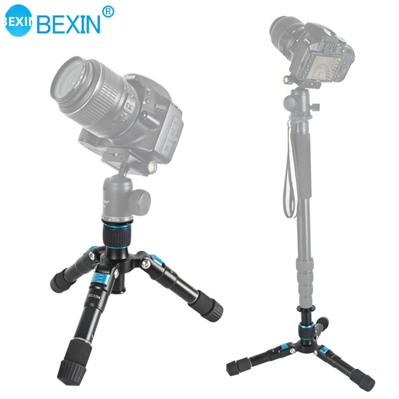 Επιτραπέζιος τρίποδας για DSLR κάμερα με βάση μονόποδου και μικρή βάση για selfie με κινητό