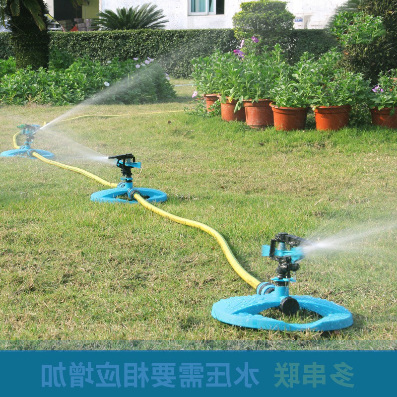 Sprinkler rotativ 360° cu rază lungă – irigare automată, instrument de udare pentru grădină, set din 3 piese, rază 10–18 m