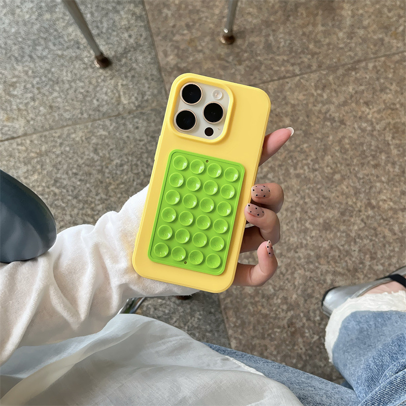 Carcasă TPU pentru iPhone cu oglindă inimă și ventuză, design color-block, protecție anti-cadere, pentru seria iPhone 13/14