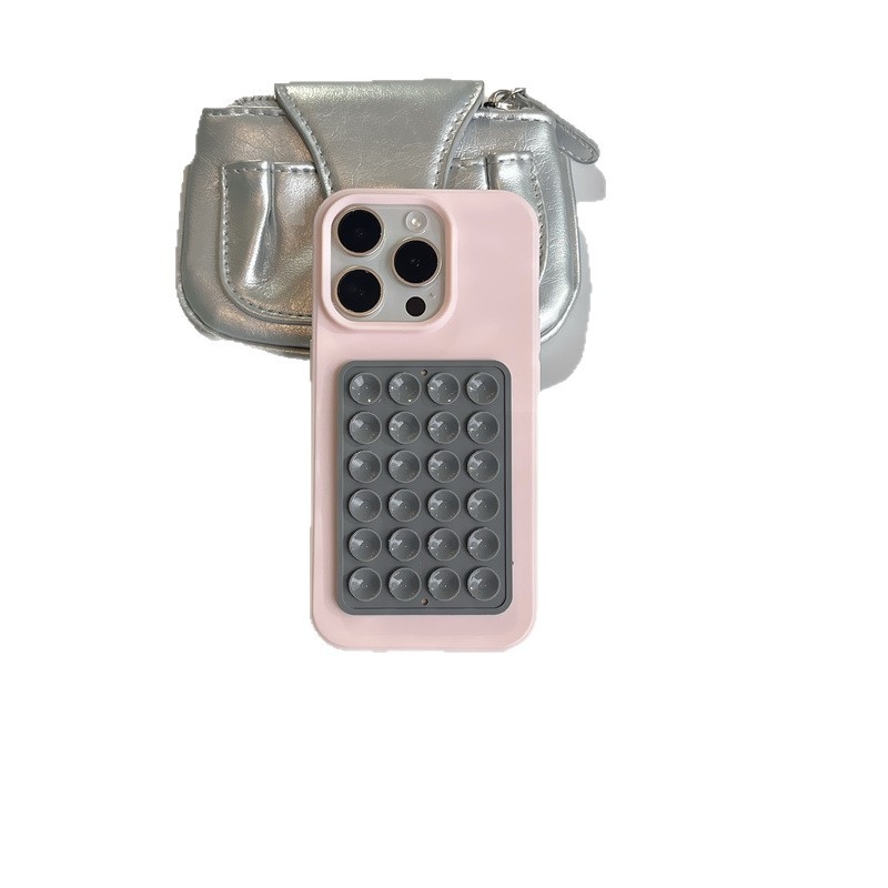 Carcasă TPU pentru iPhone cu oglindă inimă și ventuză, design color-block, protecție anti-cadere, pentru seria iPhone 13/14