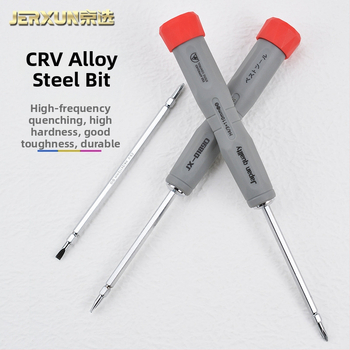 Șurubelniță mini Jingxuan, duală: cap Philips și cap plat, magnetizată, unealtă de reparații, oțel Cr-V, 5 piese, model JX-0189D