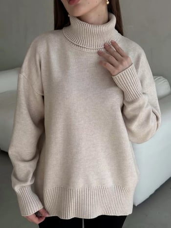 Γυναικείο oversized πουλόβερ με στρογγυλό λαιμό
