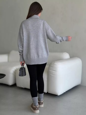 Γυναικείο oversized πουλόβερ με στρογγυλό λαιμό
