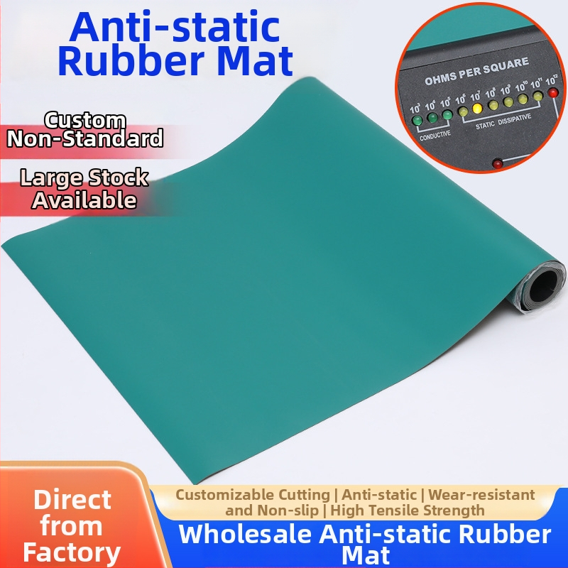 Covoraș din cauciuc antistat pentru bancul de lucru în laboratorul electronic, verde, antiderapant