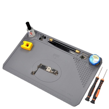 Covoraș de lucru din silicon antistatic pentru reparații telefoane și calculatoare, rezistent la temperaturi și cu izolație termică, modelul 615, potrivit pentru lipit și pentru lucrul cu pistolul de aer cald