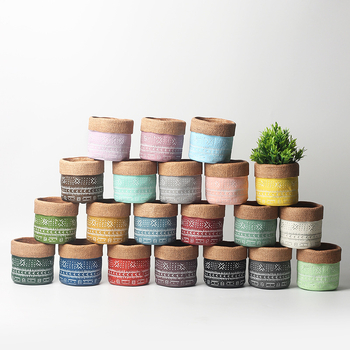 Ghiveci circular ceramic, în stil Nordic, pentru plante verzi (Pothos), design retro