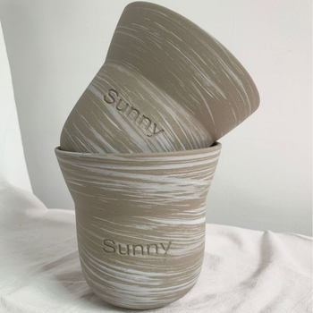 Ghivece ceramice în stil coreean pentru plante verzi, vase din lut texturate pentru orhidee și ferigi, neglazurate, pe birou cu culoare contrastantă