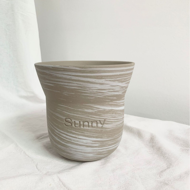 Ghivece ceramice în stil coreean pentru plante verzi, vase din lut texturate pentru orhidee și ferigi, neglazurate, pe birou cu culoare contrastantă