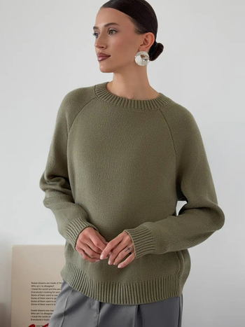 Női oversized pulóver, laza kötött felső