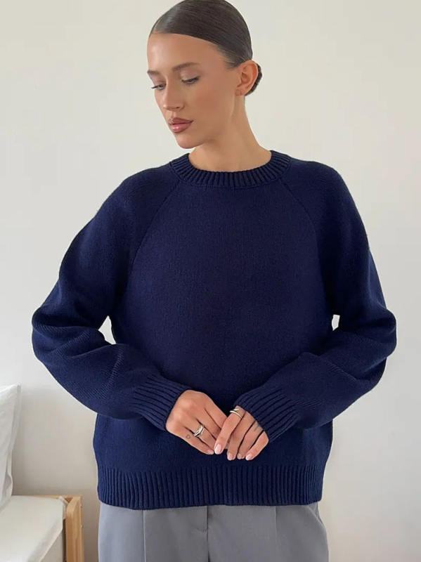 Női oversized pulóver, laza kötött felső