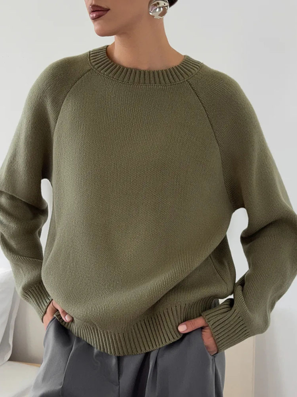 Női oversized pulóver, laza kötött felső