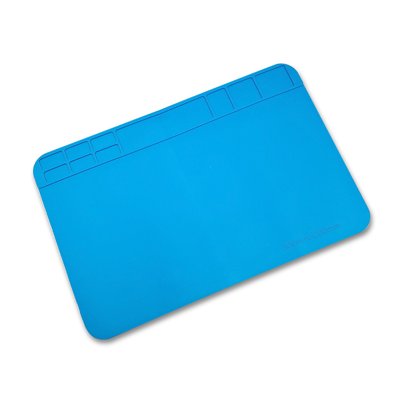 Pad de silicon pentru reparații telefoane și calculatoare, placă izolatoare termică 200×300 mm, anti-static, cu șuruburi magnetice