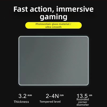 Podložka pod myš z kaleného skla pre hranie, malá veľkosť, jednostranná, hladký antistatický povrch, Full HD