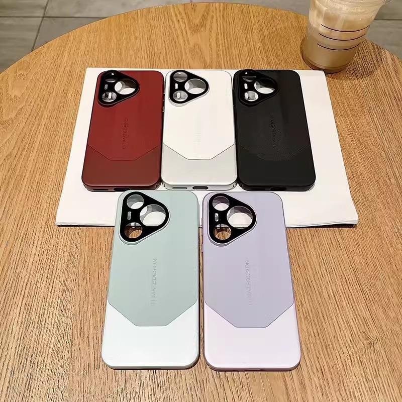 Carcasă protecție din piele sintetică, model lychee, pentru Huawei Pura80Pro și P70, acoperire completă, anti-cadere