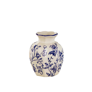 Vază din porțelan bleu-alb, în stil chinezesc nou, pentru decor de birou și sufragerie