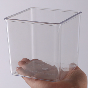 Ghiveci transparent pătrat din plastic pentru plante, potrivit pentru pervaz și balcon