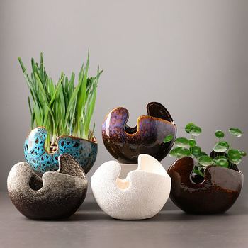 Ghiveci ceramic hidroponic în stil european, cu design unic de vază pentru pothos, money plant și lotus