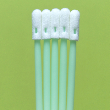 Tampon de burete cu vârf rotund pentru purificare fără praf, curățare anti-statică, tijă verde, bețișoare industriale din bumbac