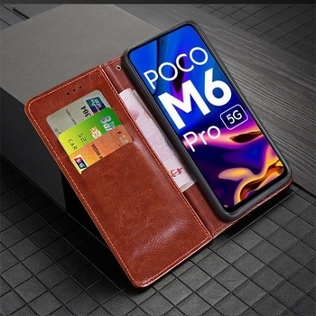 Kućište od imitacijske kože za Xiaomi POCO F7 Ultra, X7 Pro i M6 Plus, s potpunim zaštitnim rubom i držačem