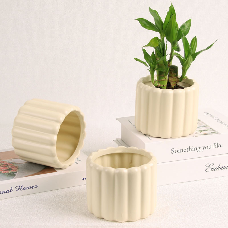 Ghiveci ceramic, stil nordic, compact pentru balcon interior