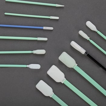 113H3 Bețișor de curățare cu vârf ascuțit, tampon de burete și mâner spiral verde, pentru curățarea instrumentelor de precizie și a microscopului