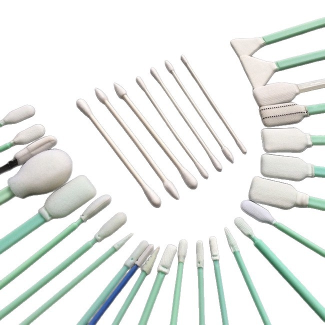 113H3 Bețișor de curățare cu vârf ascuțit, tampon de burete și mâner spiral verde, pentru curățarea instrumentelor de precizie și a microscopului