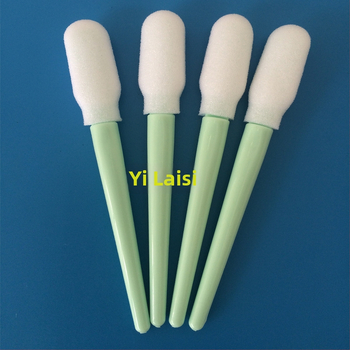 Tampon de curățare antistat cu cap de burete și tijă verde, pentru curățarea spațiilor dintre componente, a suprafețelor oglindă și a componentelor electronice