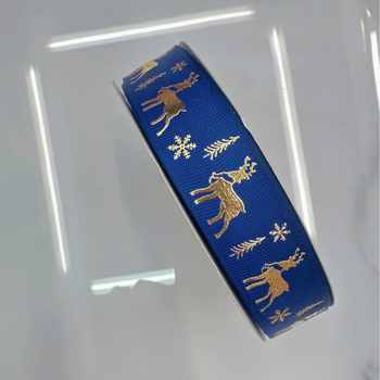 2.5 cm коледна панделка с златно фолирана тъкана лента, празнична украса за елха и партита, панделка за ръчна изработка