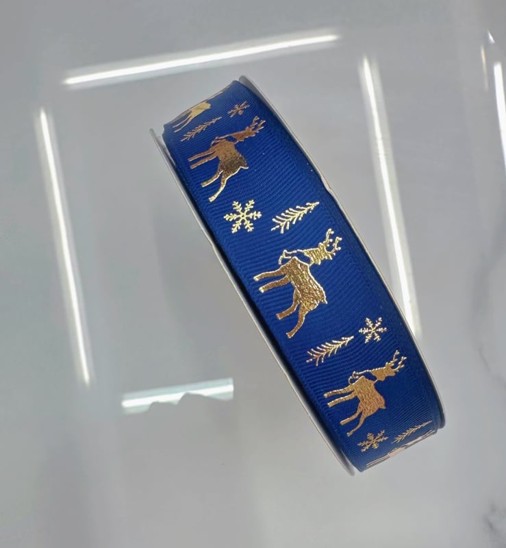 2.5 cm коледна панделка с златно фолирана тъкана лента, празнична украса за елха и партита, панделка за ръчна изработка