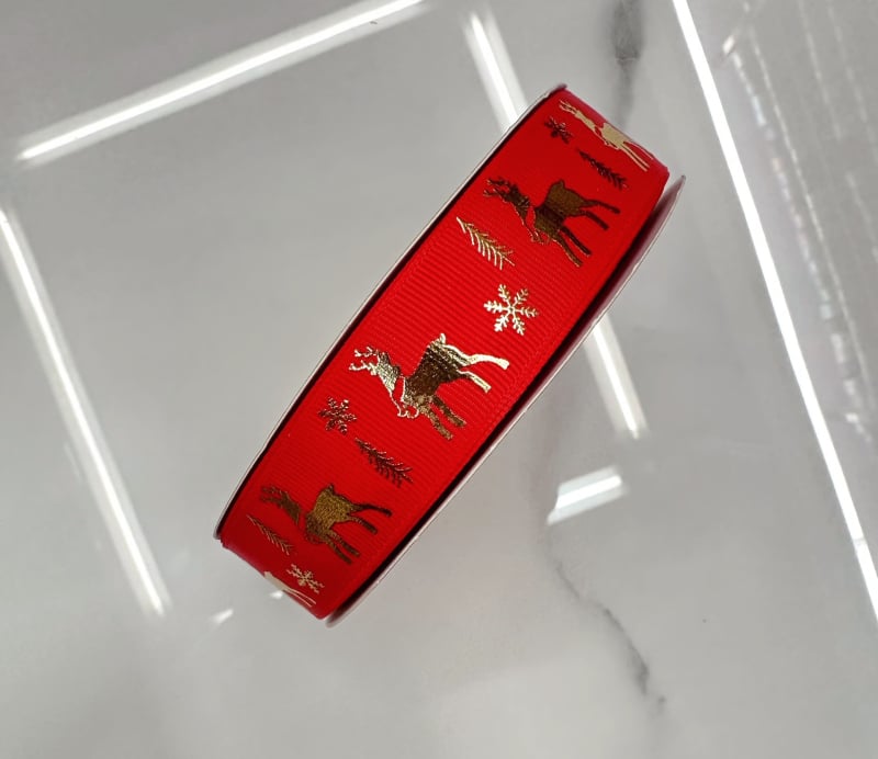 2.5 cm коледна панделка с златно фолирана тъкана лента, празнична украса за елха и партита, панделка за ръчна изработка