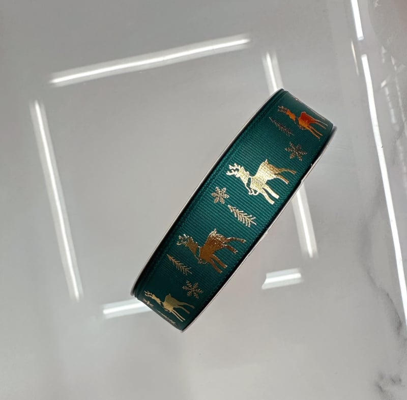 2.5 cm коледна панделка с златно фолирана тъкана лента, празнична украса за елха и партита, панделка за ръчна изработка