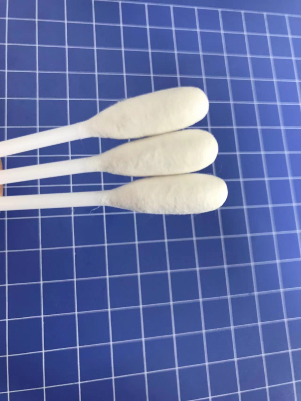 Swab din PP cu cap de bumbac de 7-8 mm, 96×3 mm, vârf rotund anti-static pentru curățare de precizie a fibrelor optice electronice