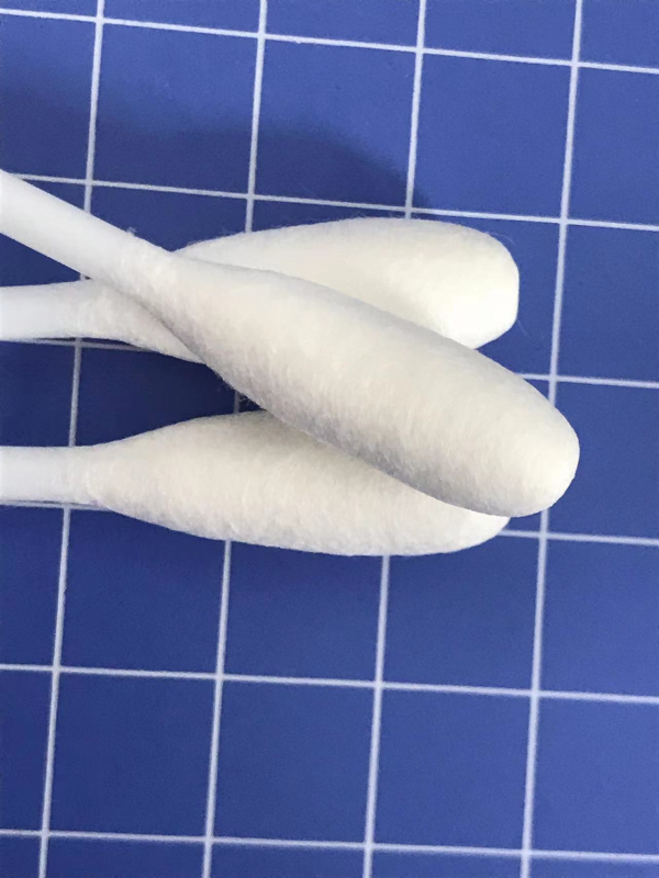 Swab din PP cu cap de bumbac de 7-8 mm, 96×3 mm, vârf rotund anti-static pentru curățare de precizie a fibrelor optice electronice