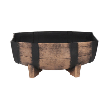 Ghiveci plastic cu diametru mare pentru plante de interior, aspect butoi din lemn, stil clasic, multifunctional